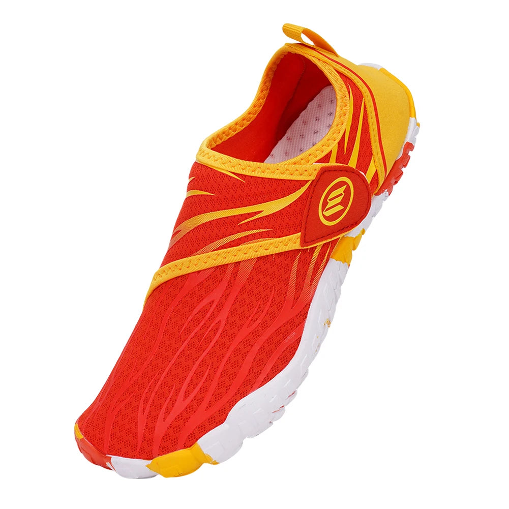 Unisex Water Shoes Lightweight Aqua Shoes Non Slip Barefoot Beach Shoes Hook and Loop Fastener Casual Wading Shoes for Men Women