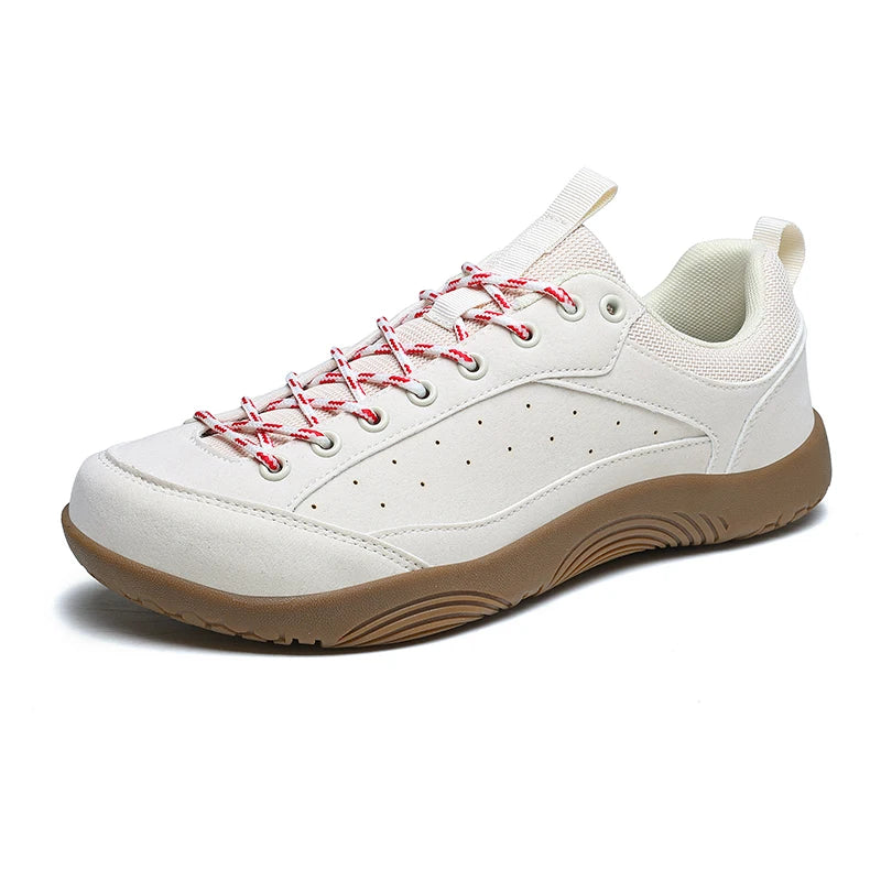 Unisex Wide Toe Shoes Artificial Leather Sneakers Outdoor Casual Walking Shoes Lace Up Retro Men Women Minimalist Barefoot Shoes
