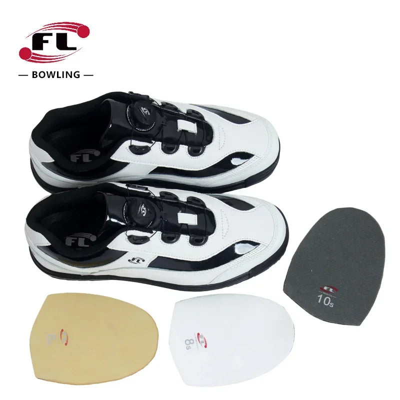 Unisex Professional Bowling Shoes Right Left Hand Athletic Sneakers Changeable Soles Hard-Wearing Big Size Bowling Shoe 35-46