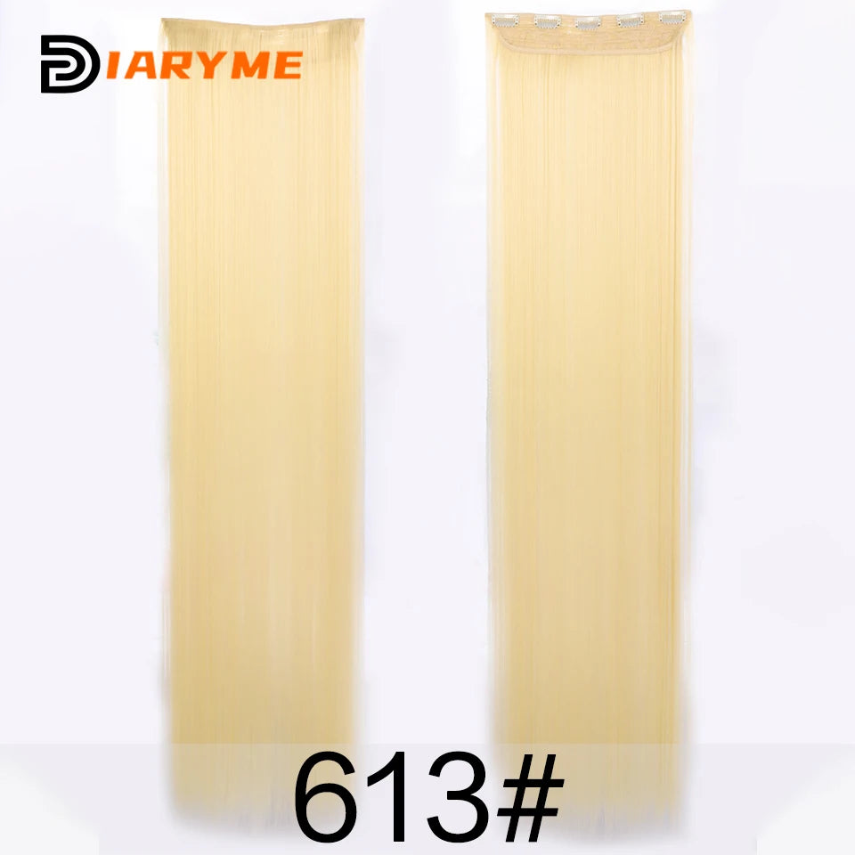 100cm Extra long Straight Hair Extension Synthetic 5 Clip in Hair Extensions For Women Heat Resistant Fibre Black Red Fake Hairp