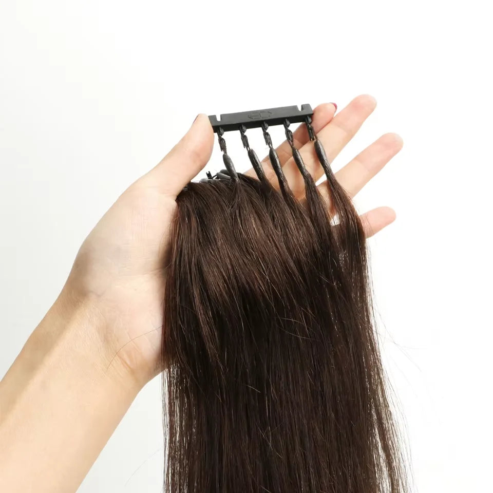 6D Hair Extensions For Salon DIY 6D-2 Generation 100% Human Hair Extensions Micro Beads Blonde 60# 1g/Strand Virgin Remy Hair