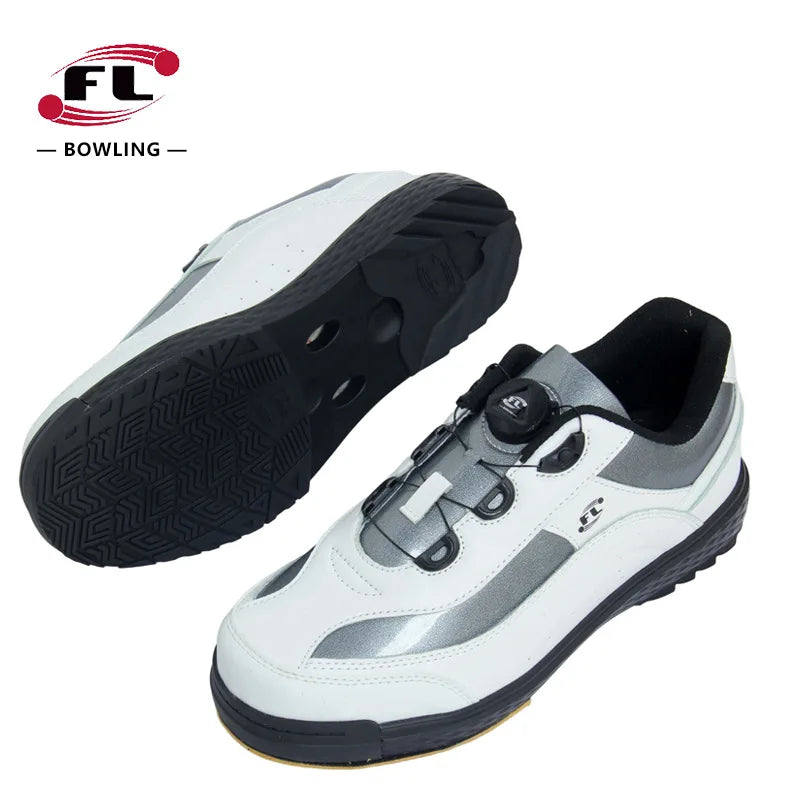 Unisex Professional Bowling Shoes Right Left Hand Athletic Sneakers Changeable Soles Hard-Wearing Big Size Bowling Shoe 35-46