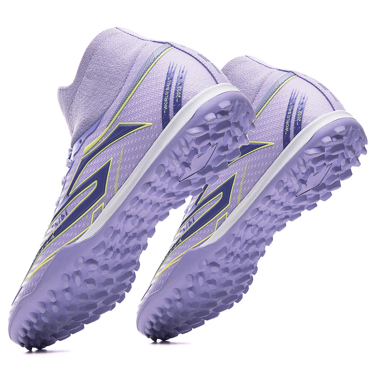 Unisex high-top soccer shoes for adult students, with the option of studded or long studs, available in 4 colors. Sole spikes