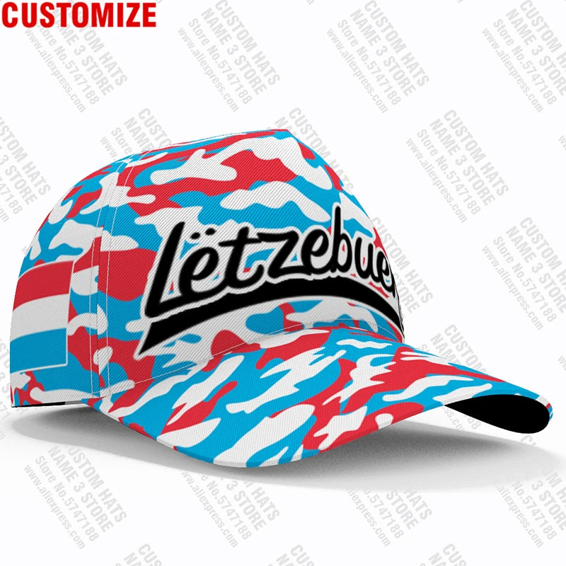 Luxemburg Baseball Caps Free Custom Made Name Team Logo Lu Hats Lux Country Travel Luxembourgish Nation Luxembourg Flag Headgear