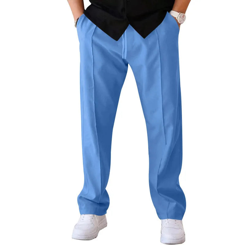 2025 Spring Summer Men's American Style Casual Pants Loose Straight Leg Sports Long Trousers