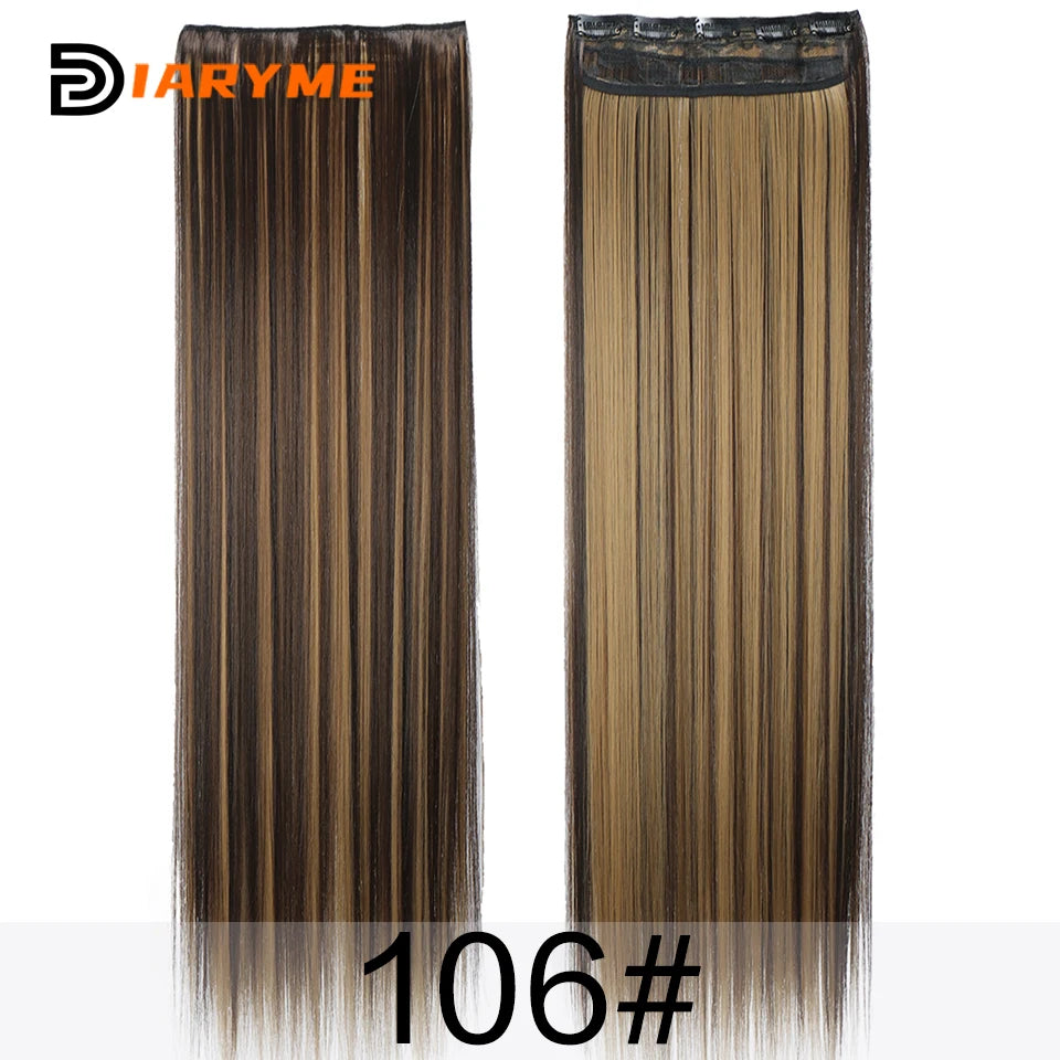 100cm Extra long Straight Hair Extension Synthetic 5 Clip in Hair Extensions For Women Heat Resistant Fibre Black Red Fake Hairp