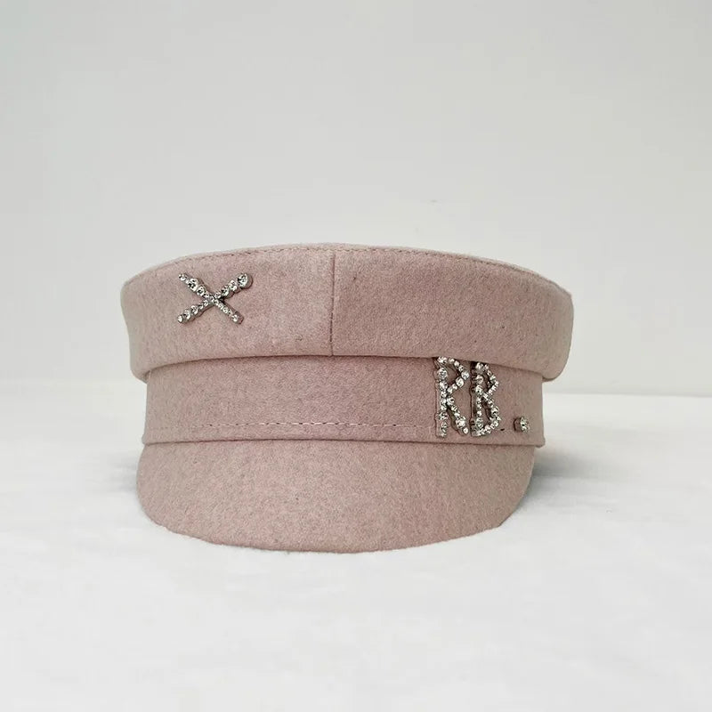Women Ladies Luxury Design Brand Octagonal Cap Letter Military Cap Pink Khaki Newsboy Hat Fall Winter Baker Boy Cap Designer Cap